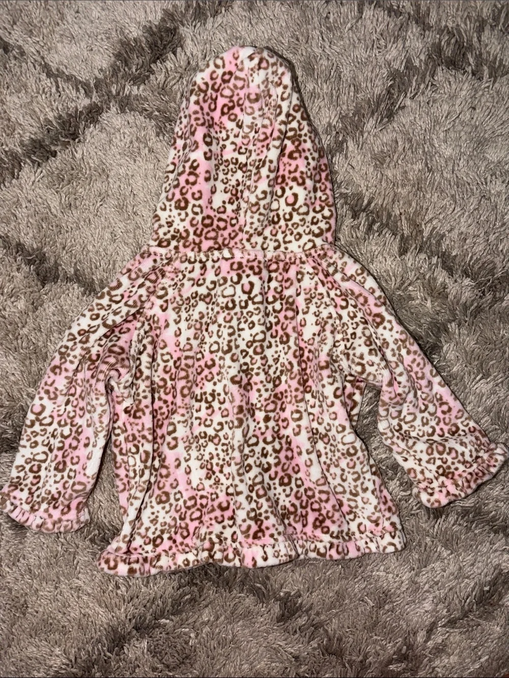 Toddler Pink Leopard Hooded Puffer Jacket